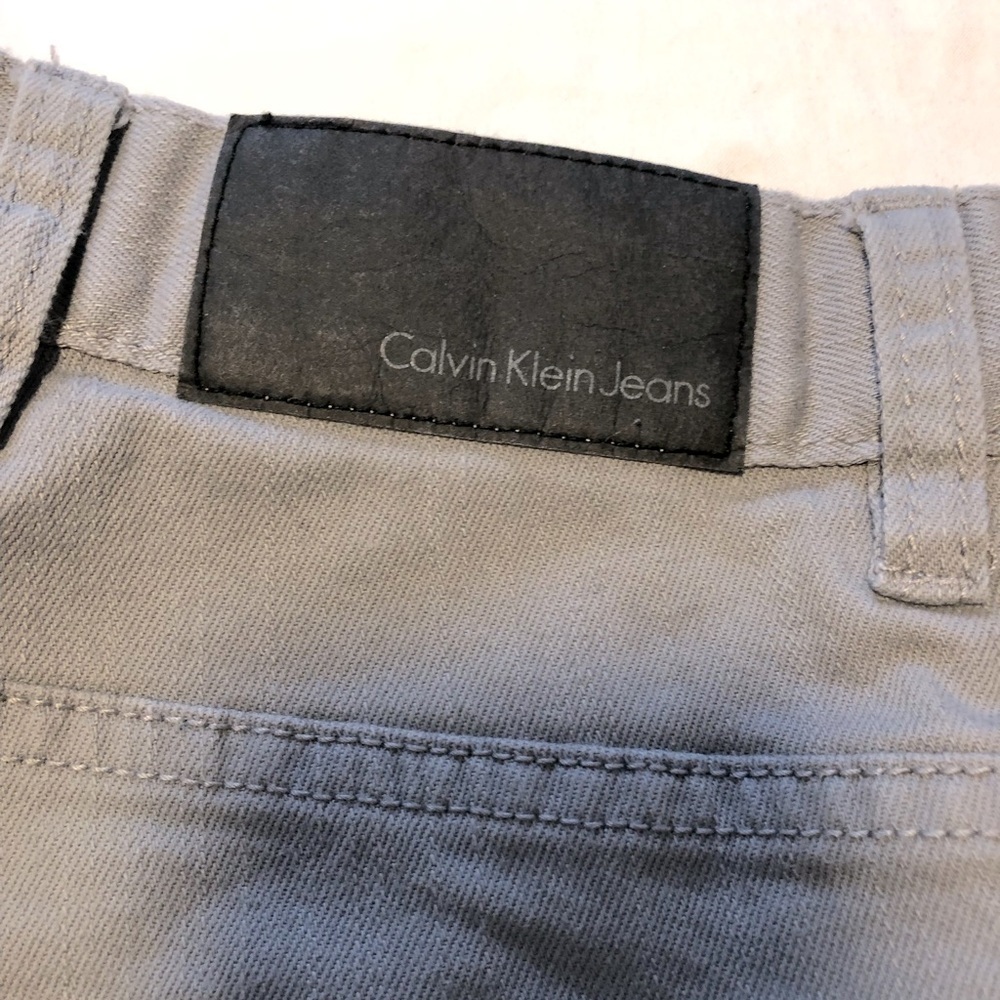 Mens 40/32 Calvin Klein Grey Textured Straight Leg Chinos Jeans Pants NWOT - Picture 3 of 15